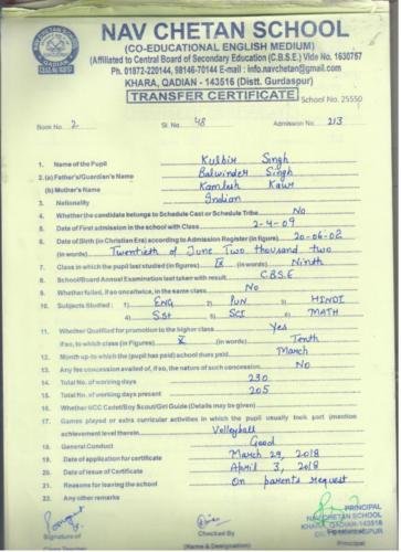 TC Kulbir Singh